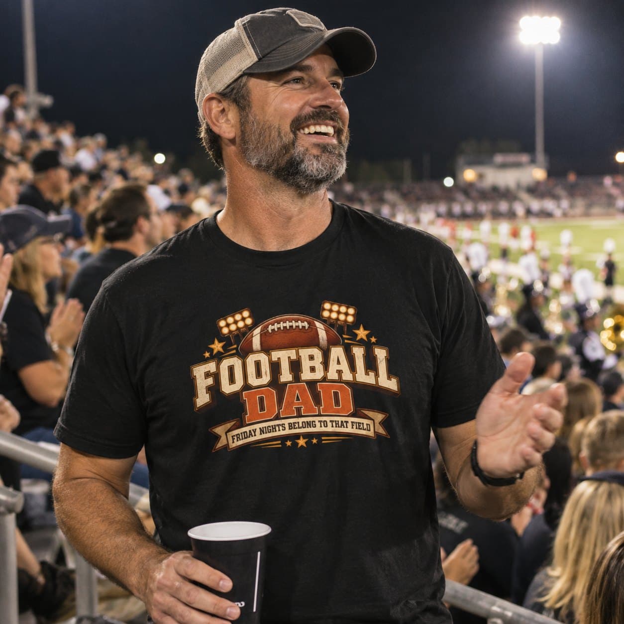 Football Dad Tee, worn