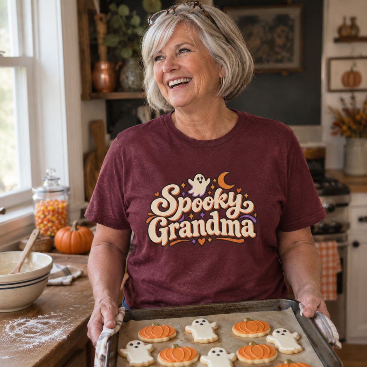 Spooky Grandma Tee, worn
